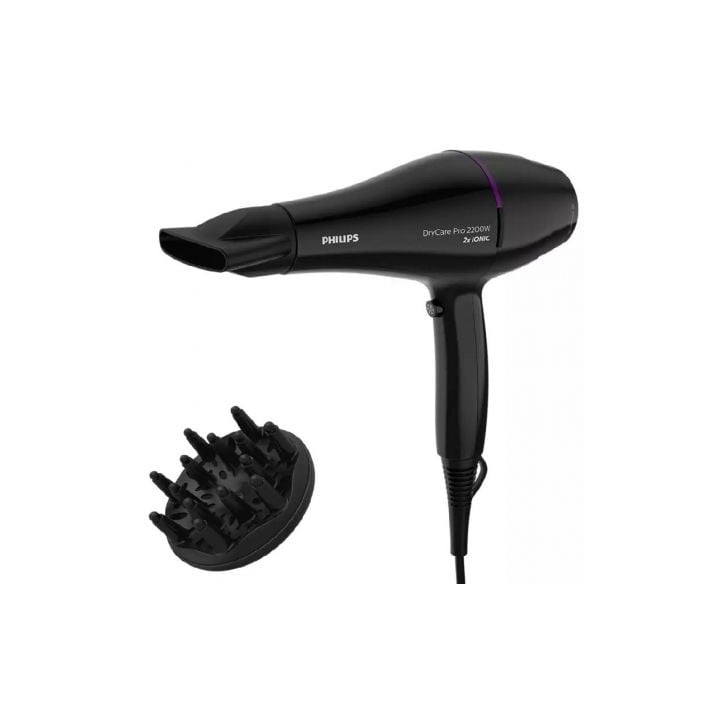 Secador Philips Drycare Pro BHD274/ 2200W/ Negro y Violeta