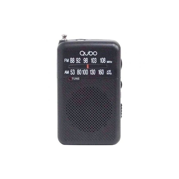 Radio Portátil Qubo R-S1/ con Cable/ a Pilas/ Negra