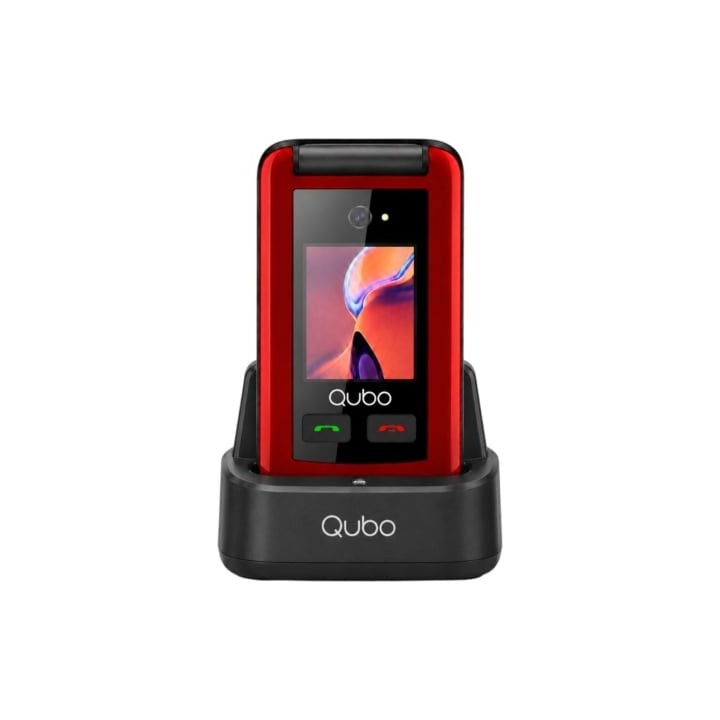 Teléfono Móvil Qubo X-247RDC 4G para Personas Mayores/ Rojo