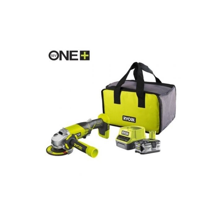 Amoladora Sin Cable Ryobi ONE+ R18AG-140S/ 1 Batería 18V 4.0 Ah/ Cargador 2.0 A/ Bolsa de Transporte