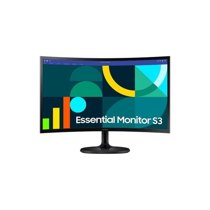 Monitor Profesional Curvo Samsung Essential Monitor S3 S36GD S24D364GAU/ 24"/ Full HD/ Negro