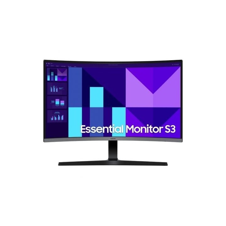 Monitor Profesional Curvo Samsung Essential Monitor S3 S39GD S27D396GAU 27"/ Full HD/ Multimedia/ Negro y Plata