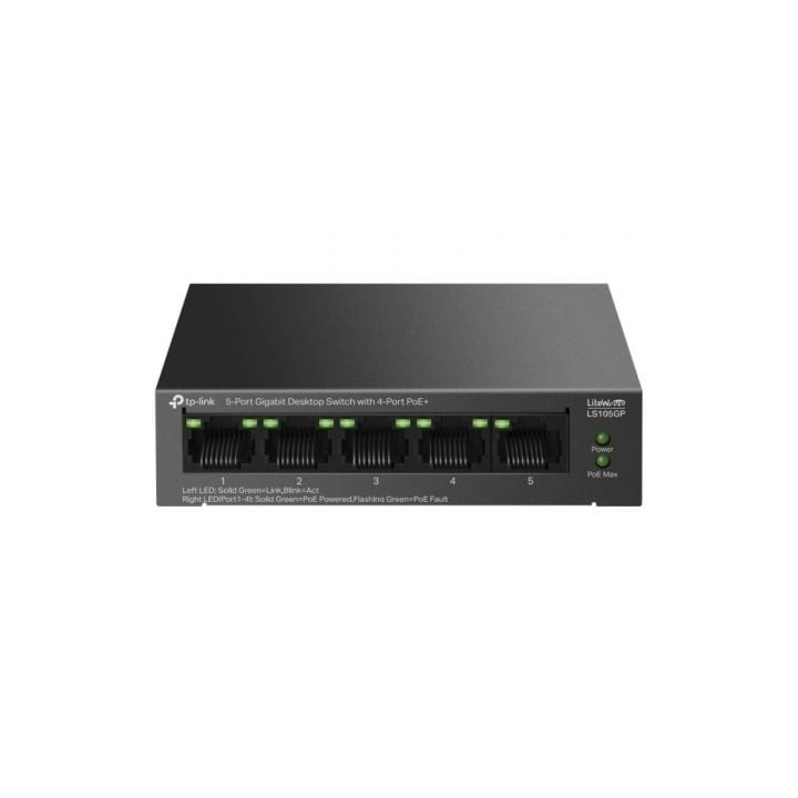 TP-Link LS105GP Switch 4xGb PoE+ 1xGb 65w