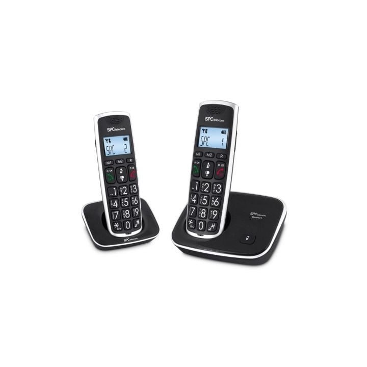 Teléfono Inalámbrico SPC Comfort Kaiser 7609N/ Pack DUO/ Negro