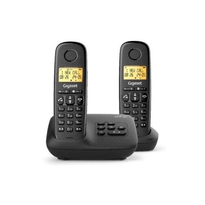 Teléfono Inalámbrico Gigaset Basic 100/ Pack DUO/ Negro