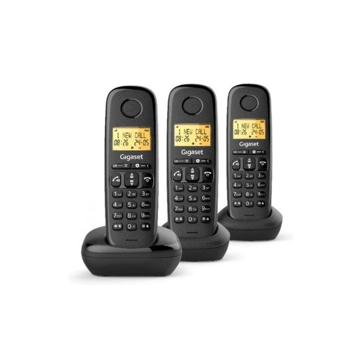 Gigaset Basic 100 Inalámbrico DECT Negro Trio