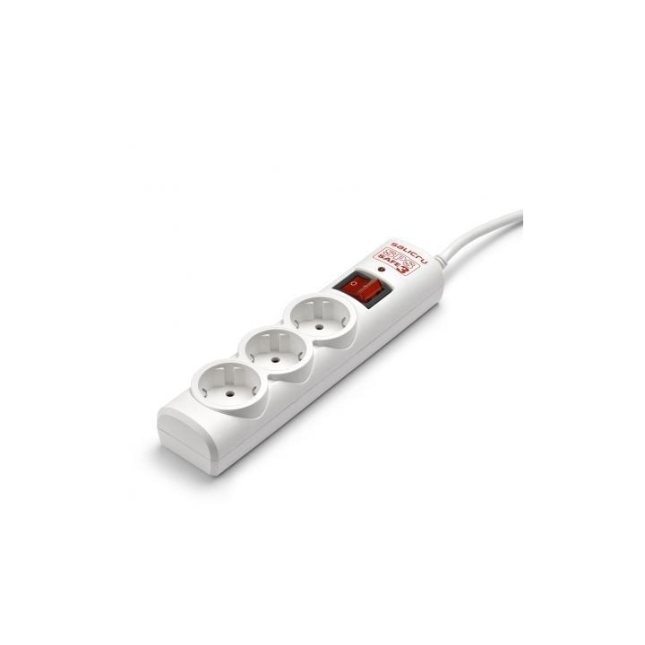 Regleta con interruptor Salicru SPS SAFE 3/ 3 Tomas de corriente/ Cable 1.5m/ Blanca