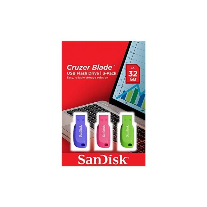 Pendrives 32GB SanDisk Cruzer Blade/ USB 2.0/ Pack 3