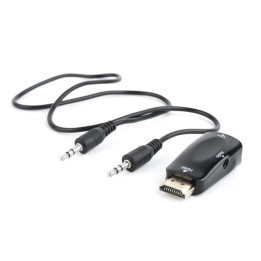 Gembird Adaptador HDMI a VGA y audio, negro