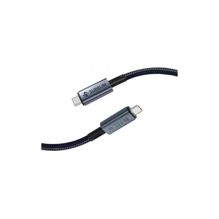 Cable USB 4.0 Tipo-C Subblim Cable High/ USB Tipo-C Macho - USB Tipo-C Macho/ Hasta 240W/ 40Gbps 1.5m/ Negro