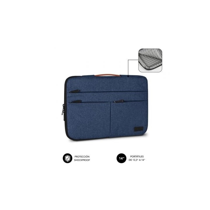 Funda Subblim Air Padding 360 Sleeve para Portátiles hasta 14"/ Azul