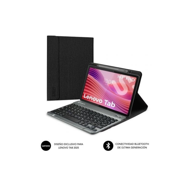 Funda con Teclado Subblim Shock Case Lenovo Tab 10.1" 2025/ Negra