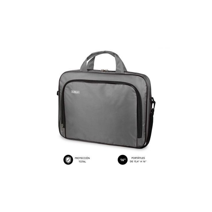 Maletín Subblim Oxford para Portátiles hasta 16"/ Gris