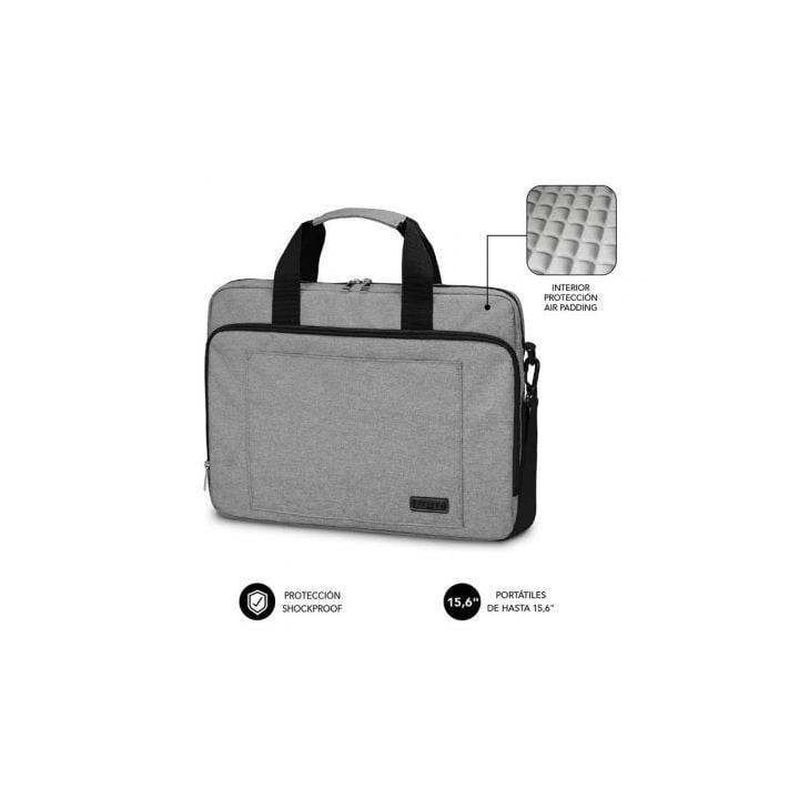 Maletín Subblim Air Padding Laptop Bag para Portátiles hasta 15.6"/ Cinta para Trolley/ Gris