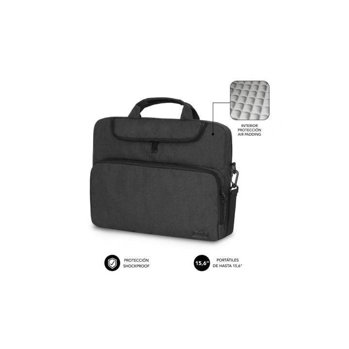 Maletín Subblim Air Padding para Portátiles hasta 15.6"/ Gris Oscuro