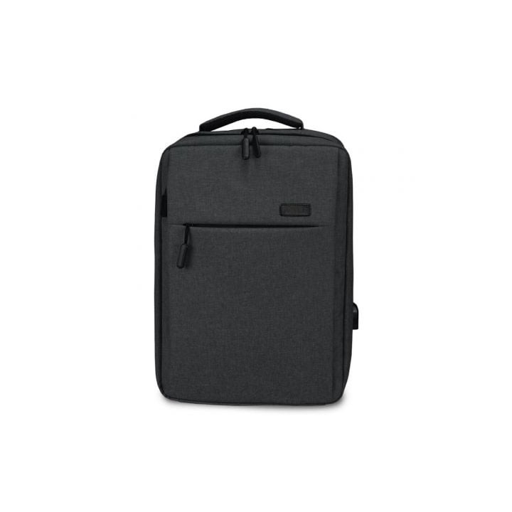 Mochila Subblim Traveller Airpadding Backpack para Portátiles hasta 15.6"/ Puerto USB/ Gris