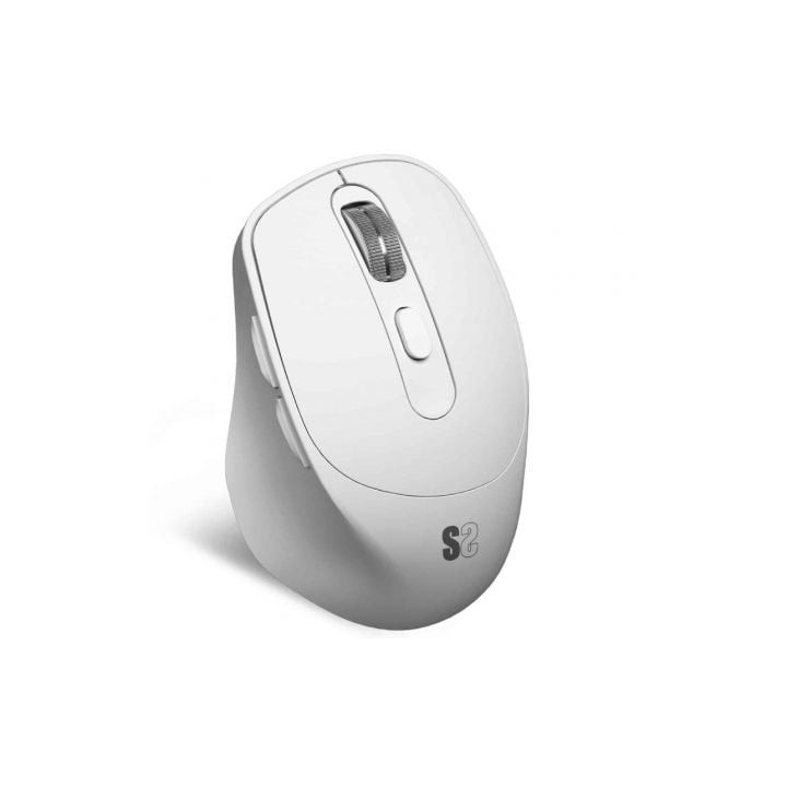 Ratón Ergonómico Inalámbrico Subblim Comfort Ergo Dual Battery/ Batería recargable/ Hasta 2400 DPI/ Blanco