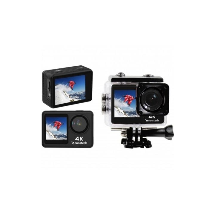 Cámara Digital Deportiva Sunstech Adventure 4K/ 16MP/ Ángulo de visión 170º/ Negra