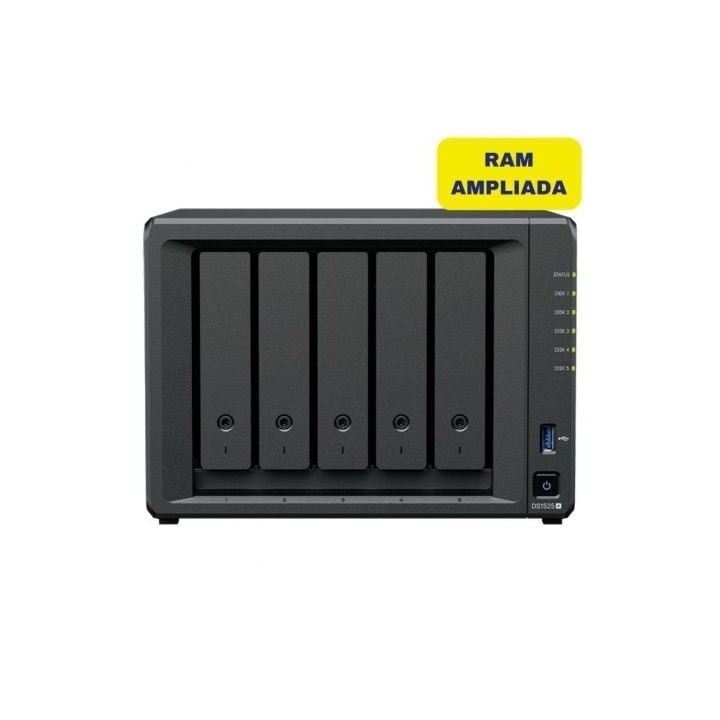 NAS Synology Diskstation DS1525+/ 5 Bahías 3.5"- 2.5"/ 16GB DDR4/ Formato Torre