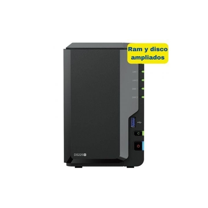 NAS Synology Diskstation DS225+/ 2 Bahías 3.5"- 2.5"/ 6GB DDR4/ 8TB/ Formato Torre
