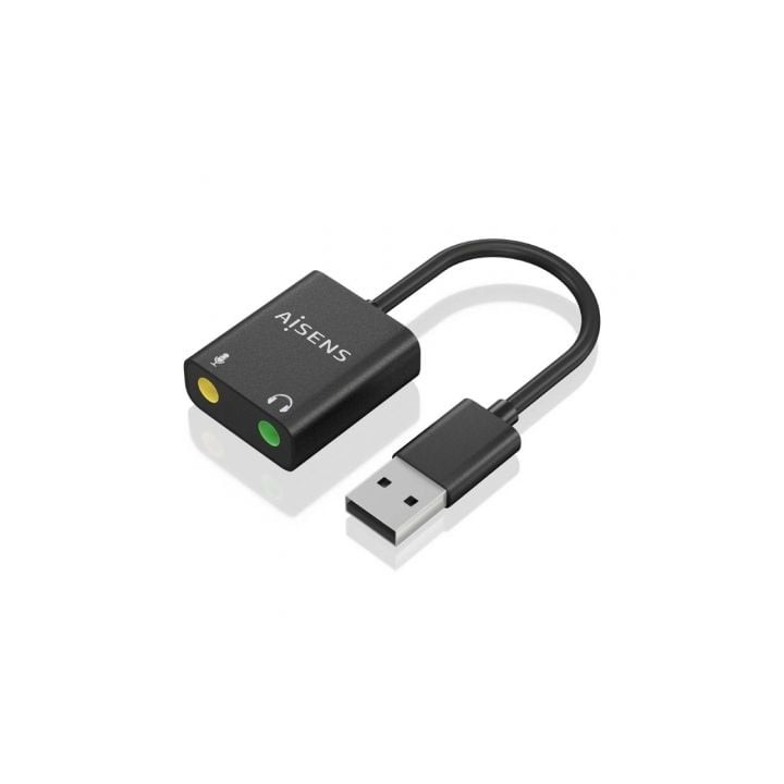 Tarjeta de Sonido Aisens A106-0769/ USB Macho - 2xJack 3.5 Hembra