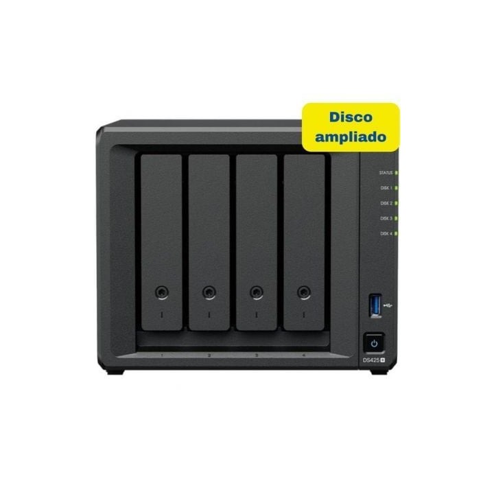 NAS Synology Diskstation DS425+/ 4 Bahías 3.5"- 2.5"/ 2GB DDR4/ 16TB/ Formato Torre