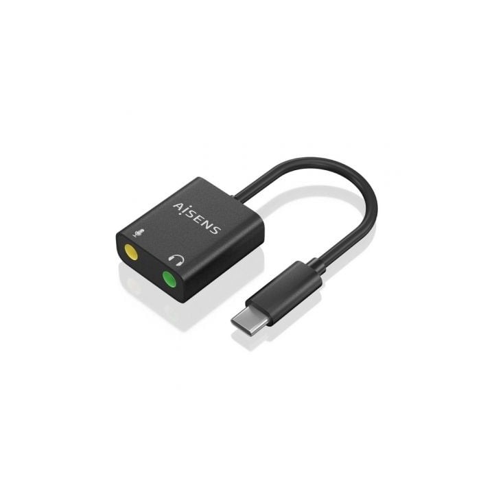 Tarjeta de Sonido Aisens A109-0767/ USB-C Macho - 2xJack 3.5 Hembra