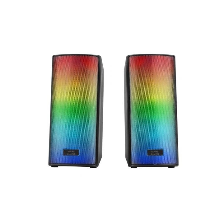 Altavoces con Bluetooth Mars Gaming MSRGB2/ 15W/ 2.0/ Negros
