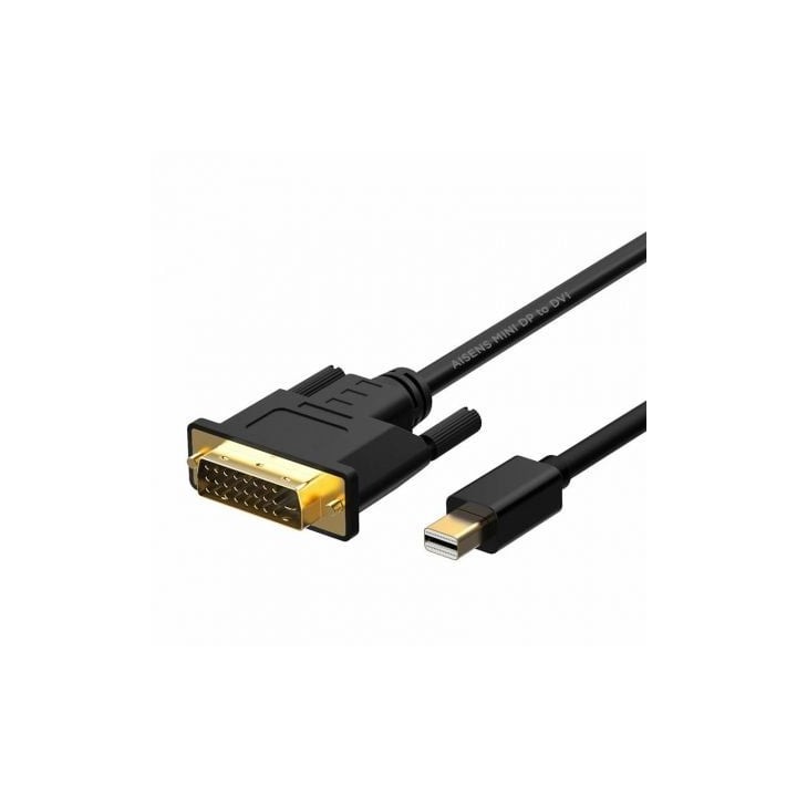 Cable Conversor Mini DisplayPort Aisens A125-0363/ Mini DisplayPort Macho - DVI Macho/ 2m/ Negro