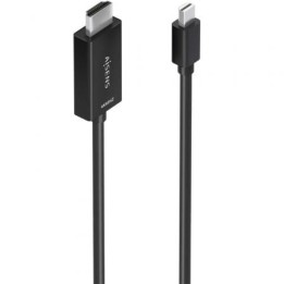 Cable Conversor Aisens A125-0888/ Mini DisplayPort Macho - HDMI 4K Macho/ 2m/ Negro