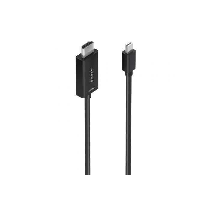 Cable Conversor Aisens A125-0888/ Mini DisplayPort Macho - HDMI 4K Macho/ 2m/ Negro