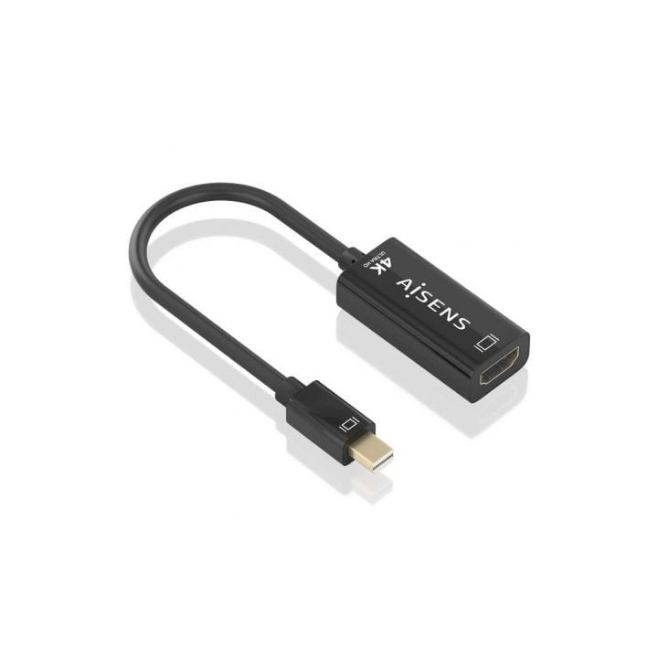 Conversor Aisens A125-0904/ Mini DisplayPort Macho - HDMI Hembra/ 15cm/ Negro