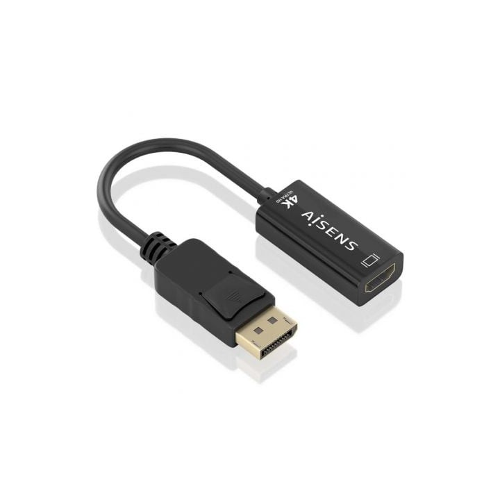 Conversor Aisens A125-0905/ DisplayPort Macho - HDMI Hembra/ 15cm/ Negro