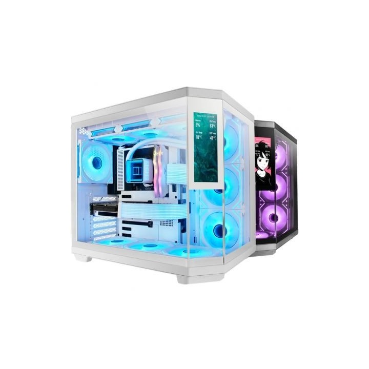 Caja Gaming Semitorre Mars Gaming MC-3TCORELCD/ Blanca