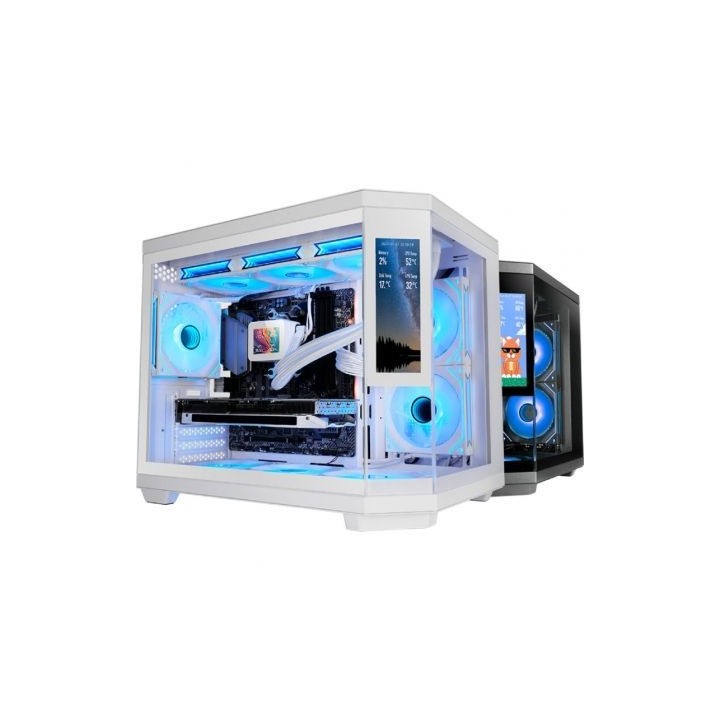 Caja Gaming Minitorre Mars Gaming MC-3TCORELCDM/ Blanca