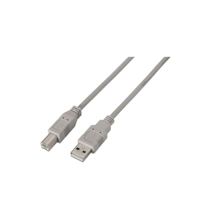 Cable USB 2.0 Impresora Aisens A101-0001/ USB Tipo-B Macho - USB Macho/ 1m/ Beige
