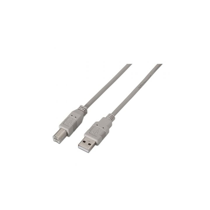 Cable USB 2.0 Impresora Aisens A101-0003/ USB Tipo-B Macho - USB Macho/ 3m/ Beige