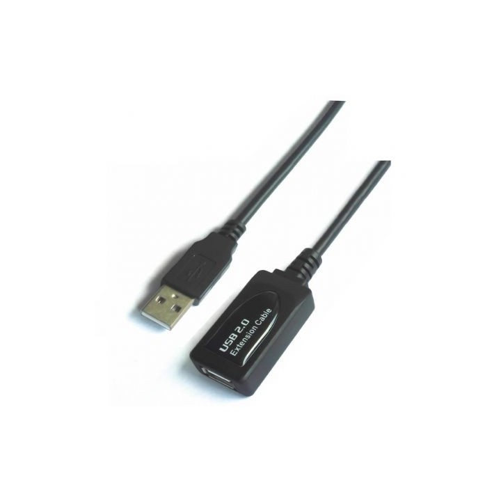 Cable Alargador USB 2.0 Aisens A101-0018/ USB Macho - USB Hembra/ Hasta 2.5W/ 60Mbps/ 5m/ Negro