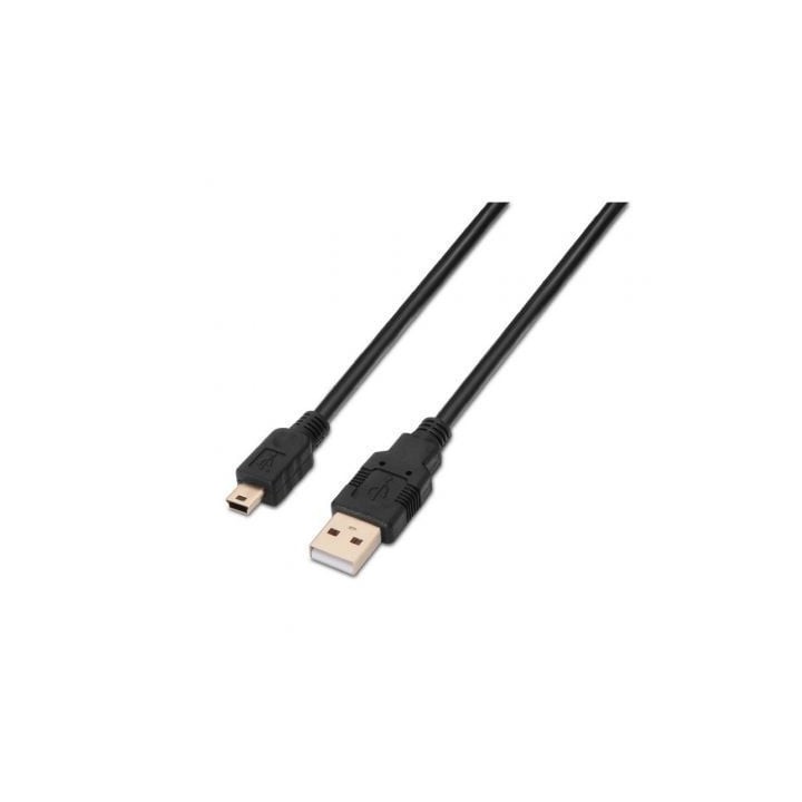 Cable USB 2.0 Aisens A101-0023/ USB Macho - USB Mini Macho/ 50cm/ Negro