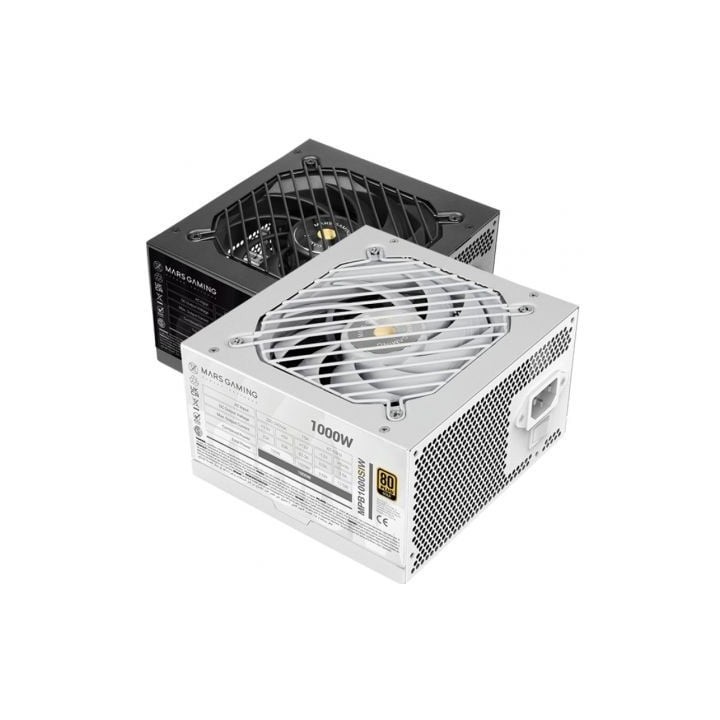 Fuente de Alimentación Mars Gaming MPB1000SI/ 1000W/ Ventilador 12cm/ 80 Plus Gold/ Blanca