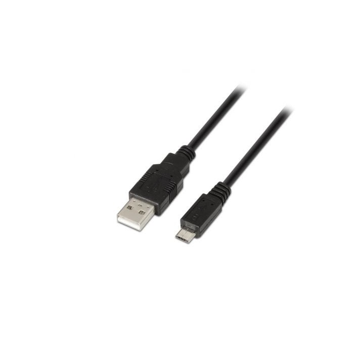 Cable USB 2.0 Aisens A101-0029/ USB Macho - MicroUSB Macho/ 3m/ Negro