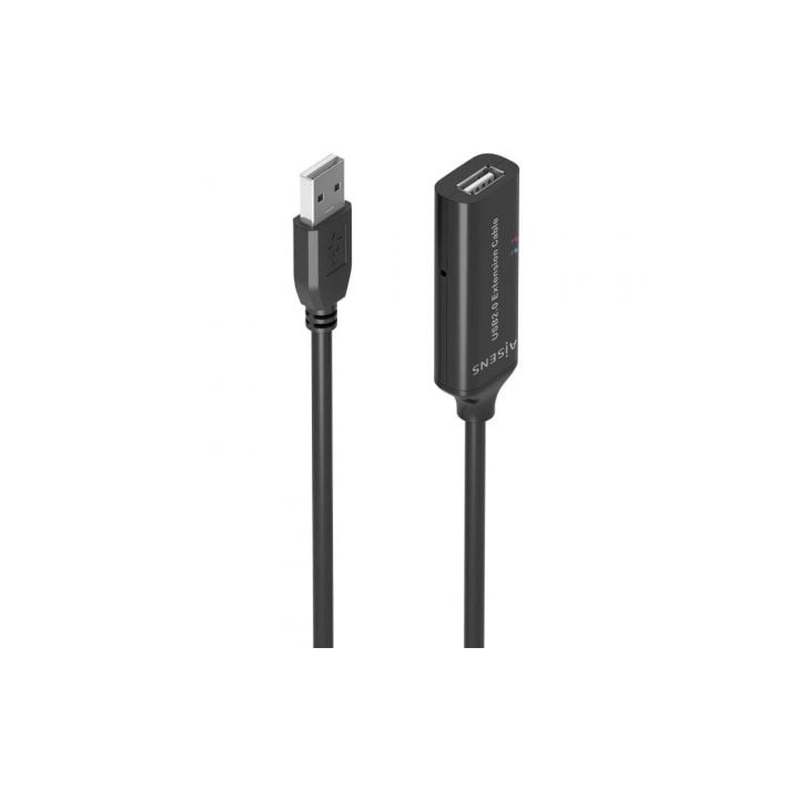 Cable Alargador USB 2.0 Aisens A101-0916/ USB Macho - USB Hembra/ 15m/ Negro