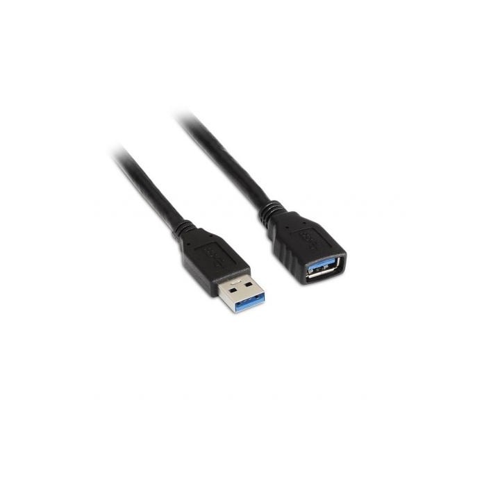 Cable Alargador USB 3.0 Aisens A105-0042/ USB Macho - USB Hembra/ Hasta 9W/ 625Mbps/ 2m/ Negro