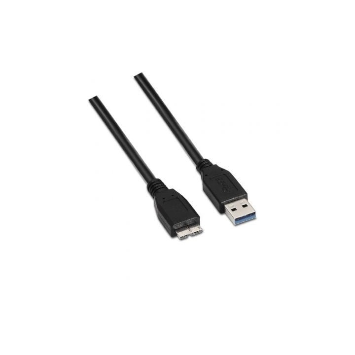 Cable USB 3.0 Aisens A105-0043/ USB Macho - MicroUSB Macho/ Hasta 9W/ 625Mbps/ 1m/ Negro