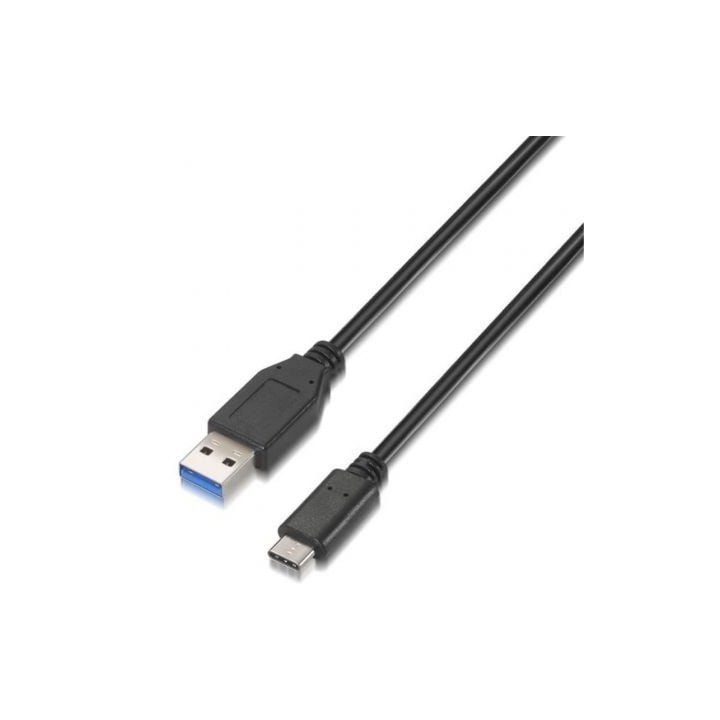 Cable USB 3.1 Tipo-C Aisens A107-0060/ USB Tipo-C Macho - USB Macho/ 10Gbps/ 1m/ Negro