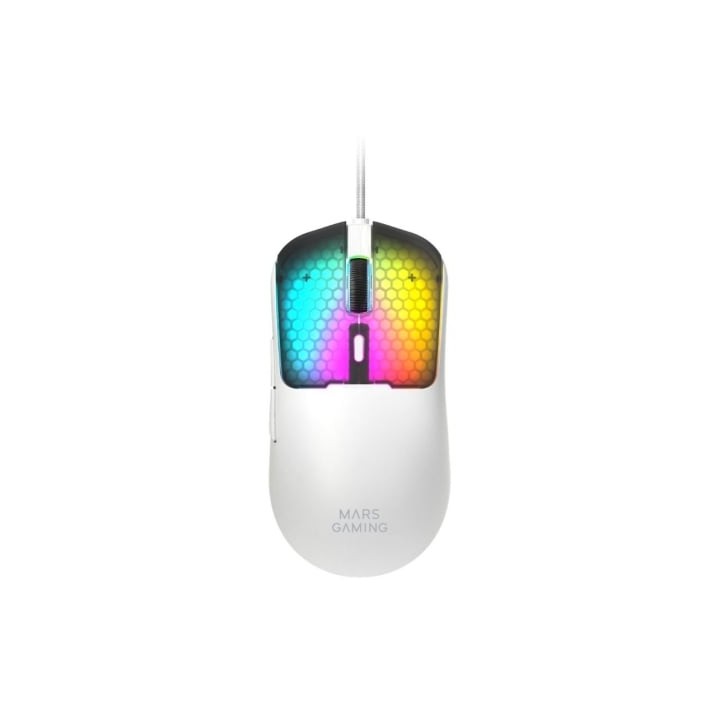 Ratón Gaming Mars Gaming MM-Viper/ Hasta 12800 DPI/ Blanco