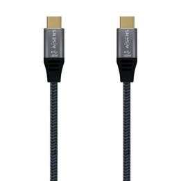 Cable USB 3.2 Tipo-C Aisens A107-0634 20GBPS 5A 100W/ USB Tipo-C Macho - USB Tipo-C Macho/ Hasta 100W/ 20Gbps/ 2m/ Gris