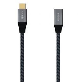 Cable Alargador USB 3.2 Tipo-C Aisens A107-0635 20GBPS 5A 100W/ USB Tipo-C Macho - USB Tipo-C Hembra/ Hasta 100W/ 2500Mbps/ 1m/