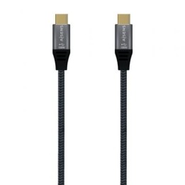 Cable USB 3.2 Tipo-C Aisens A107-0671 20GBPS 100W/ USB Tipo-C Macho - USB Tipo-C Macho/ Hasta 100W/ 20Gbps/ 1m/ Gris