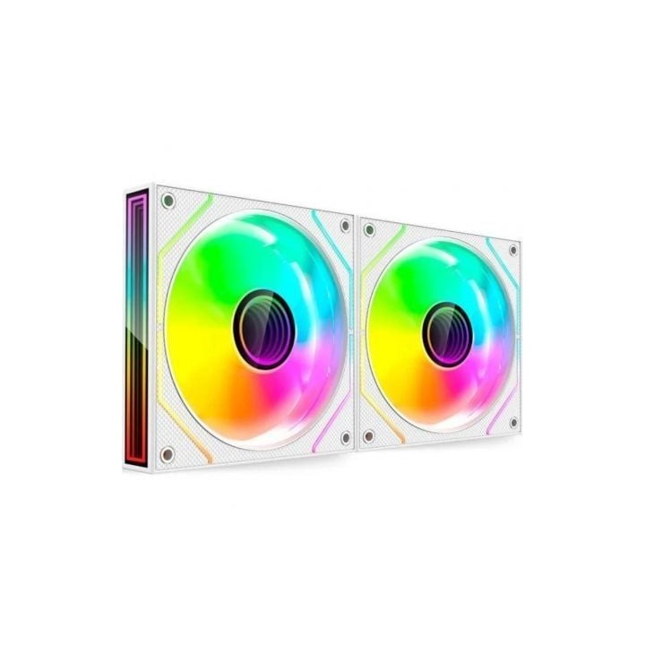 Pack 2 Ventiladores Mars Gaming MF-3DPROX2/ 12cm/ ARGB/ Blancos